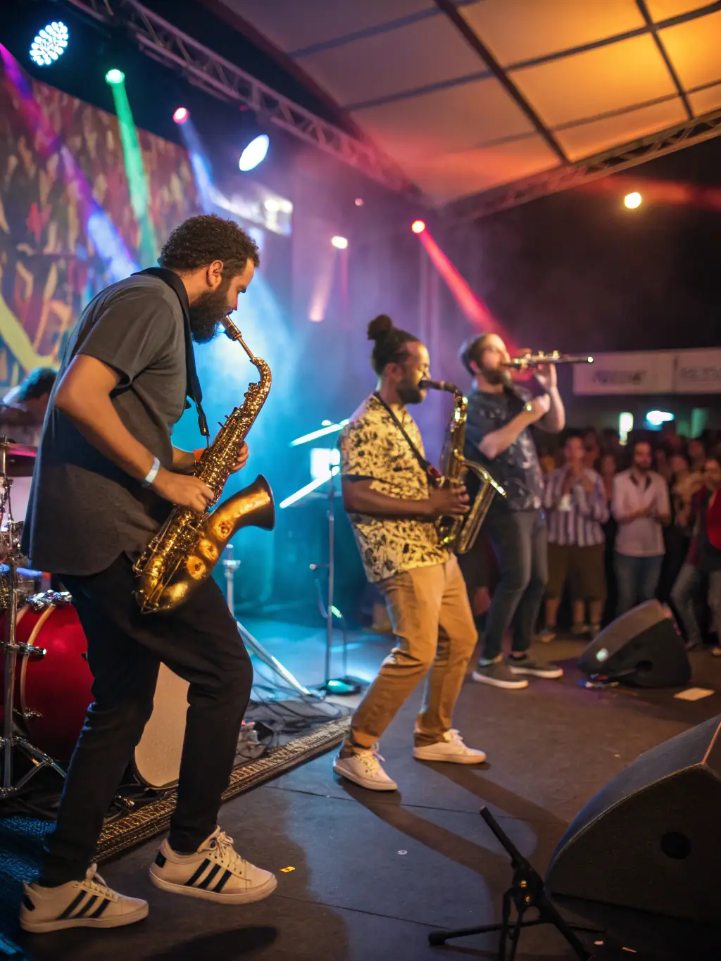 An image of local artists performing at a MUSIQUE POUR FEVRIER event, emphasizing the organization's support for emerging talent and the local arts scene.
